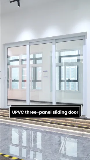 High Quality PVC White Plastic Sliding Simple Bathroom French Door