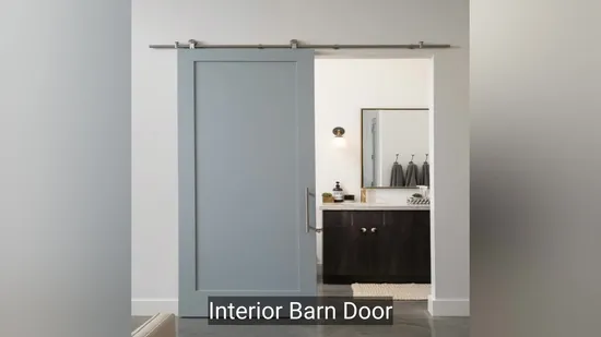 Modern Sliding French Hardware Composite Wooden House Interior Barn Door 