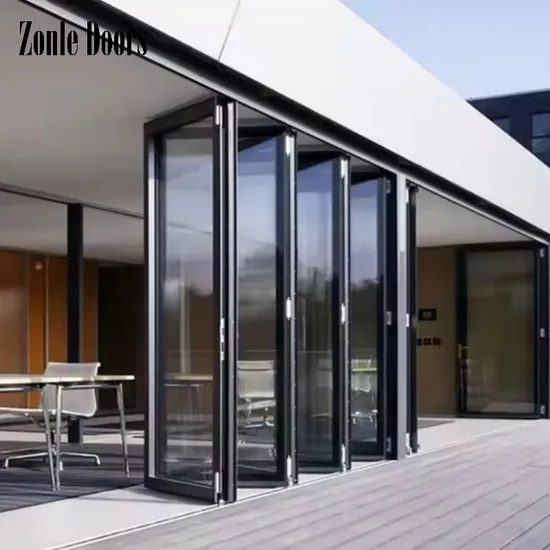 Folding Doors Aluminium Bi Fold Door Glass Security Exterior Doors for Houses 