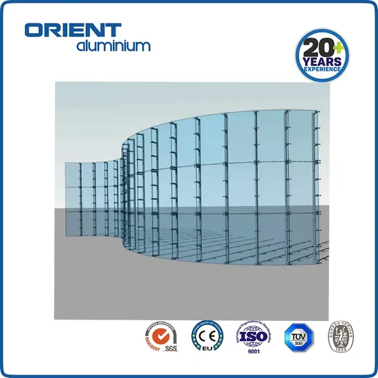Shandong Weifang Aluminium Curtain Wall Profile Aluminum Glass Curtain Wall Price 