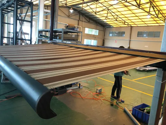 Outdoor Full Cassette Retractable Awnings Motorized with LED Light 