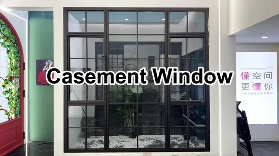 Vintage Style Slim Frame Casement Window Old Steel Look Aluminum French Windows 