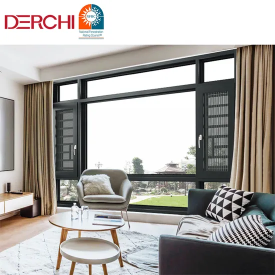 Aluminum Arched Window Design Round Casement Window Half Circle Moon Window with Grill Design 
