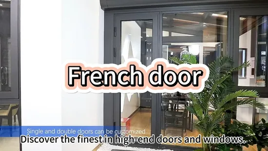 European Standard Aluminum Double Tempered Glass Doors French and Hinged Patio Doors 