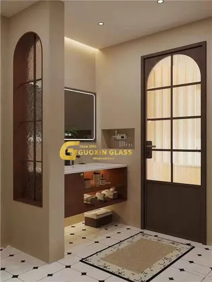 Swing Glass Bathroom French Doors Waterproof Thermal Break Door 