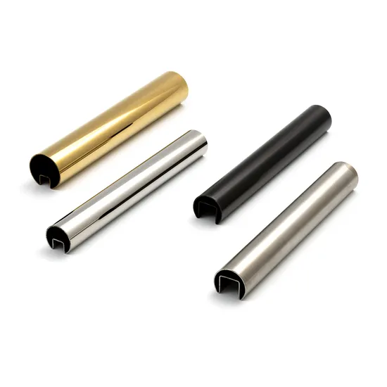 Foshan Manufacturer Stainless Steel Round Slotted Pipe Welded 304 316L Round Slotted Pipe/Tube