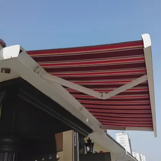 Heavy Duty Full Cassette Retractable House Outdoor Garden Window Patio Back Porch Garage Awning with LED Lighting 