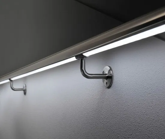 Durable Slot Tube Glass Railing Stair Fence with LED Lighting for Street 