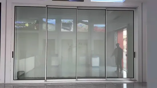 Commercial Automatic Electric Aluminium Exterior Sliding Glass Entrance Door with Wireless Push Button 
