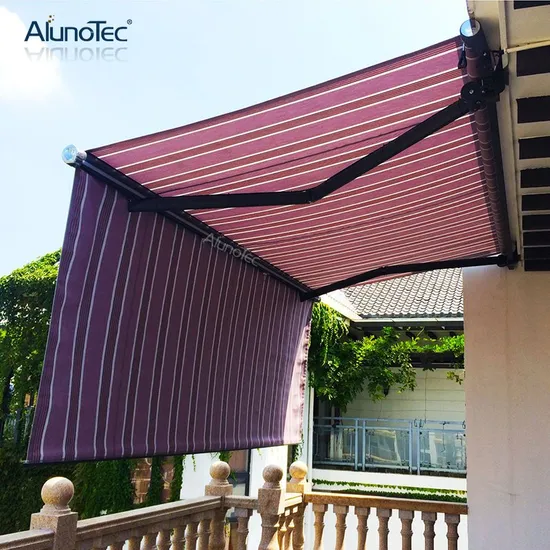 AlunoTec Wall Hanging Electric Roof Rain Awning Customized Color Balcony Canopy Cassette Awnings 