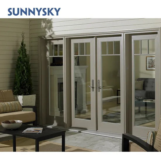 Durable Patio Doors Manufacturer Balcony Entry French Aluminum Casement Swing Glass Door 