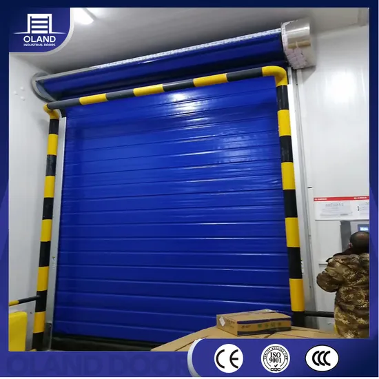 Cold Room Freezer PVC Fabric Roller Shutter Low Thermal Insulated Automatic Rapid Industrial Fast Roll up Storage High Speed Door for Critical Temperature Area 