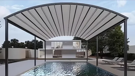 Hot Sale Retractable Cover PVC Roof Garden Gazebo Sun Shade Awning 