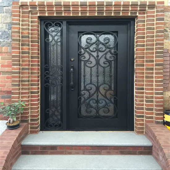 Luxury Big Size Classical French Style Metal Entrance Door Wrought Iron Door 