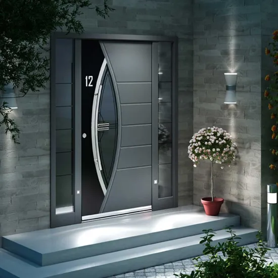 Luxury Design Front Entry Fiber Glass Doors Aluminum Insulated Front Entry Pivot Doors Exterior Door for Villa 